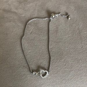 New Swarovski Heart Infinity Love Valentine’s Bracelet Adjustable Silver